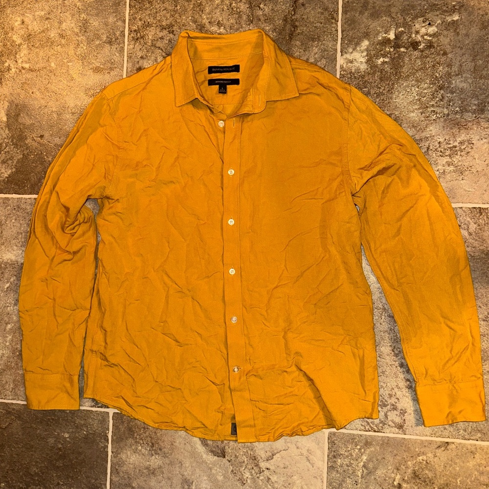 Banana Republic Mustard Yellow Button-Up Shirt